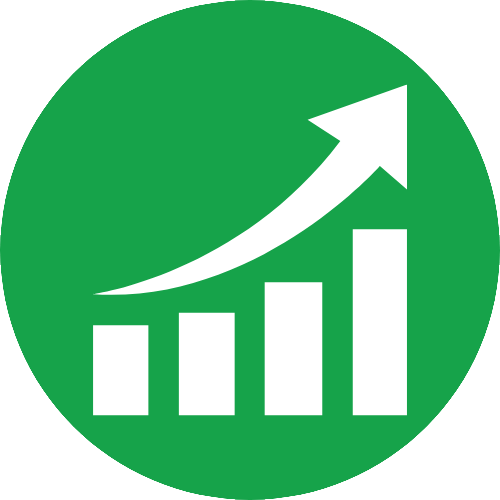 Favicon med GratisEkonomikurser.se logotyp – grön cirkel med vit pil uppåt